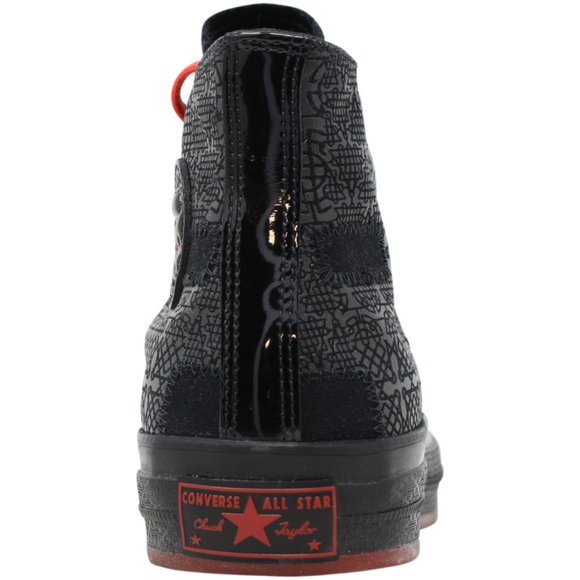 Men's Chuck 70 Hi Black/Black/Chile Red 170584C - Picture 7 of 8